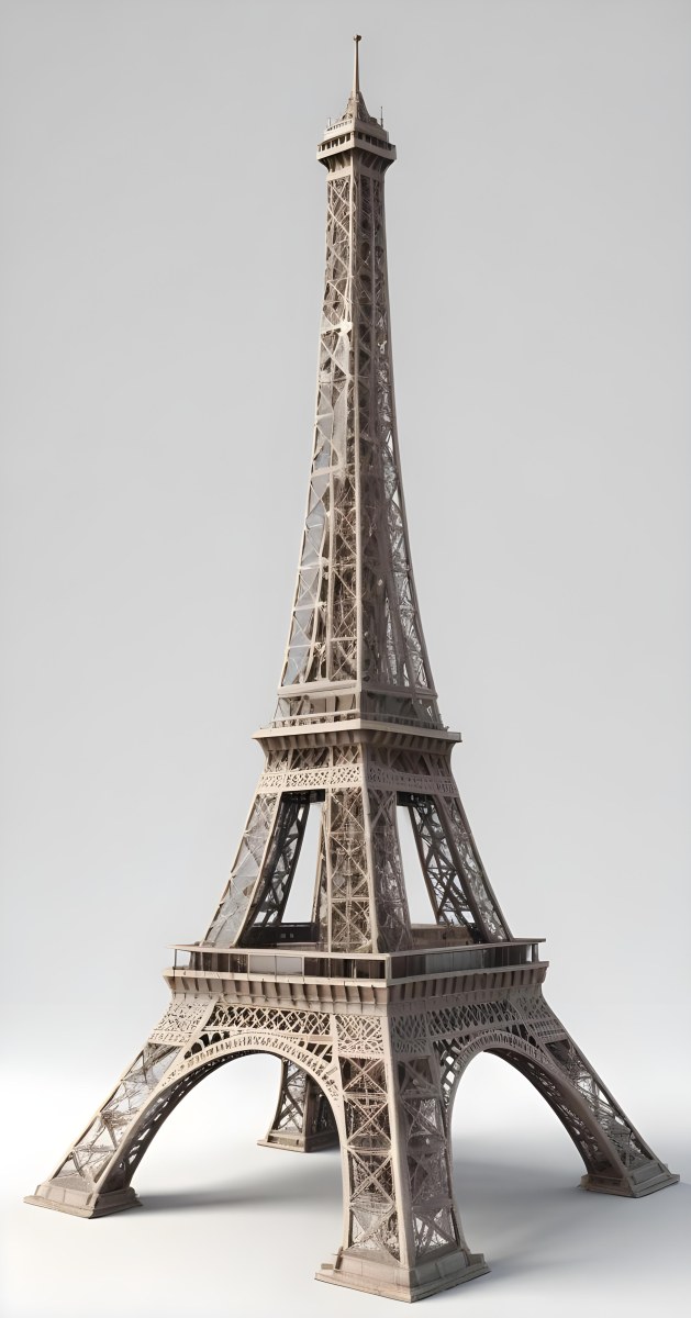 3d Model Eiffel Tower On A White Background Figure Octane Render Volumetric Highly Detailed Videogame Aesthetic 5 B951