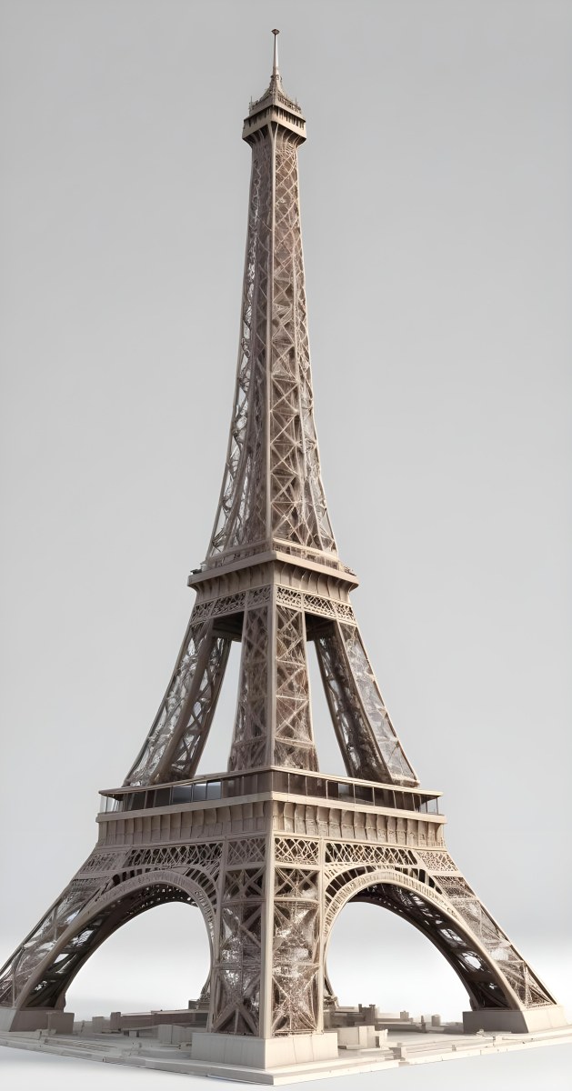 3d Model Eiffel Tower On A White Background Figure Octane Render Volumetric Highly Detailed Videogame Aesthetic 7 0962