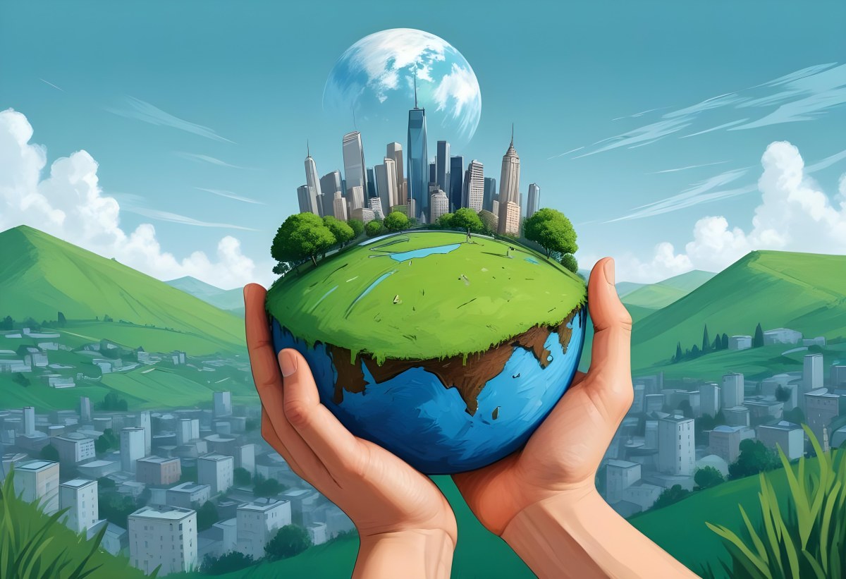 A Hand Holding A Half Earth
