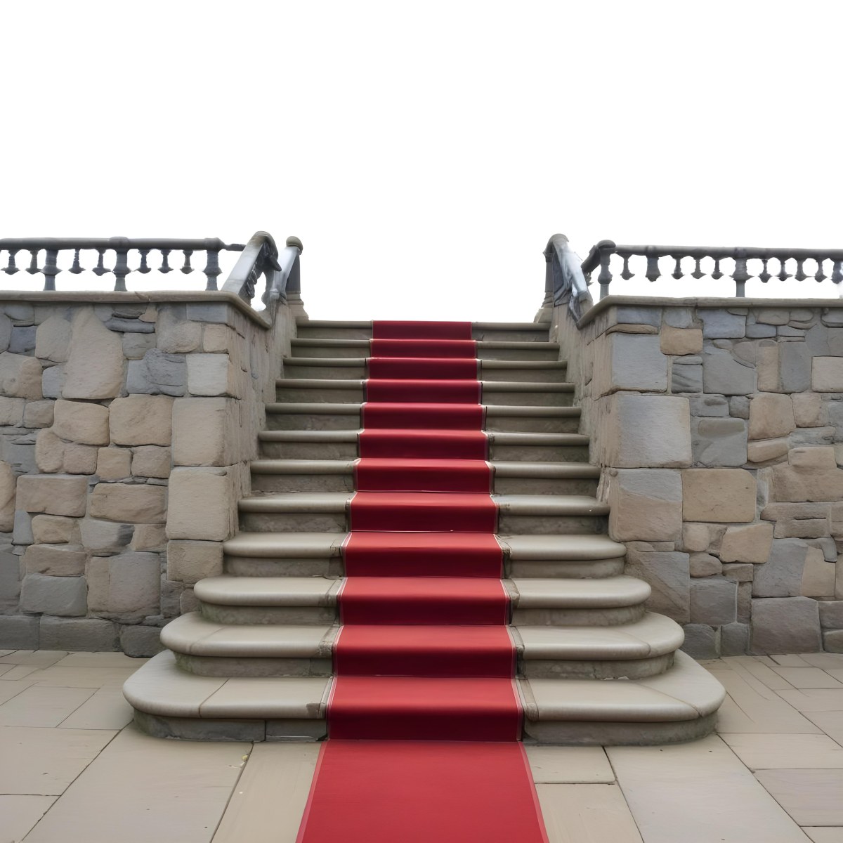 A Stone Staircase With A Red Carpet 6 5bb7