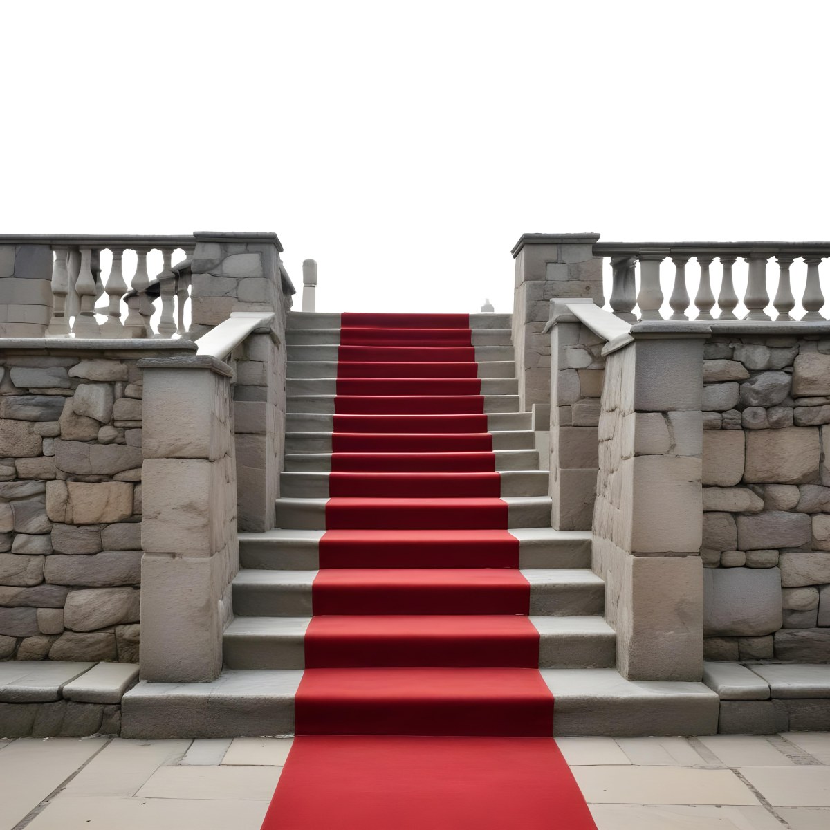 A Stone Staircase With A Red Carpet 8 4c4c