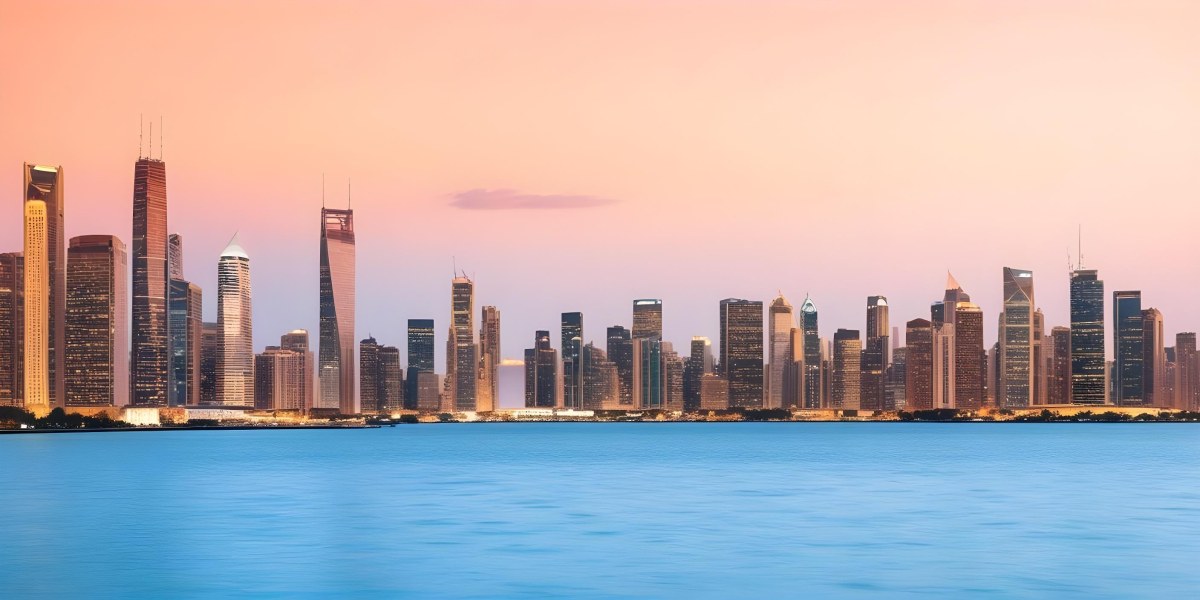 Skyline Of A Modern City With Skyscrapers Featuring A Mix Of Architectural Styles Set Against A Colorful Sky At Dusk With A Body Of Water In The Foreground 35 2d8f