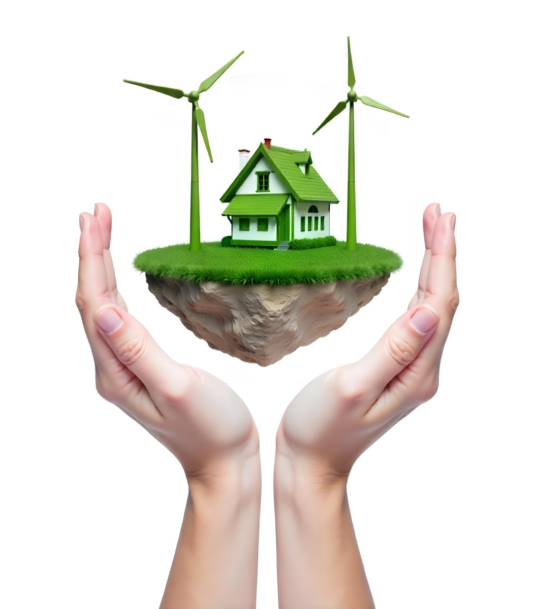 Two Hands Protecting A Green Earth Globe The Globe Is Covered In Lush Green Vegetation The Background Is A Blur Of Green Foliage 16 5329