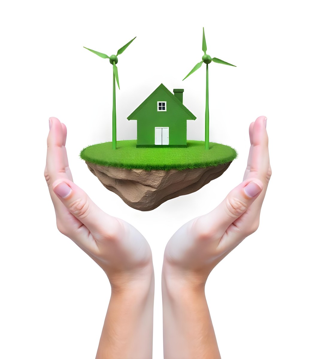 Two Hands Protecting A Green Earth Globe The Globe Is Covered In Lush Green Vegetation The Background Is A Blur Of Green Foliage 5 55b1