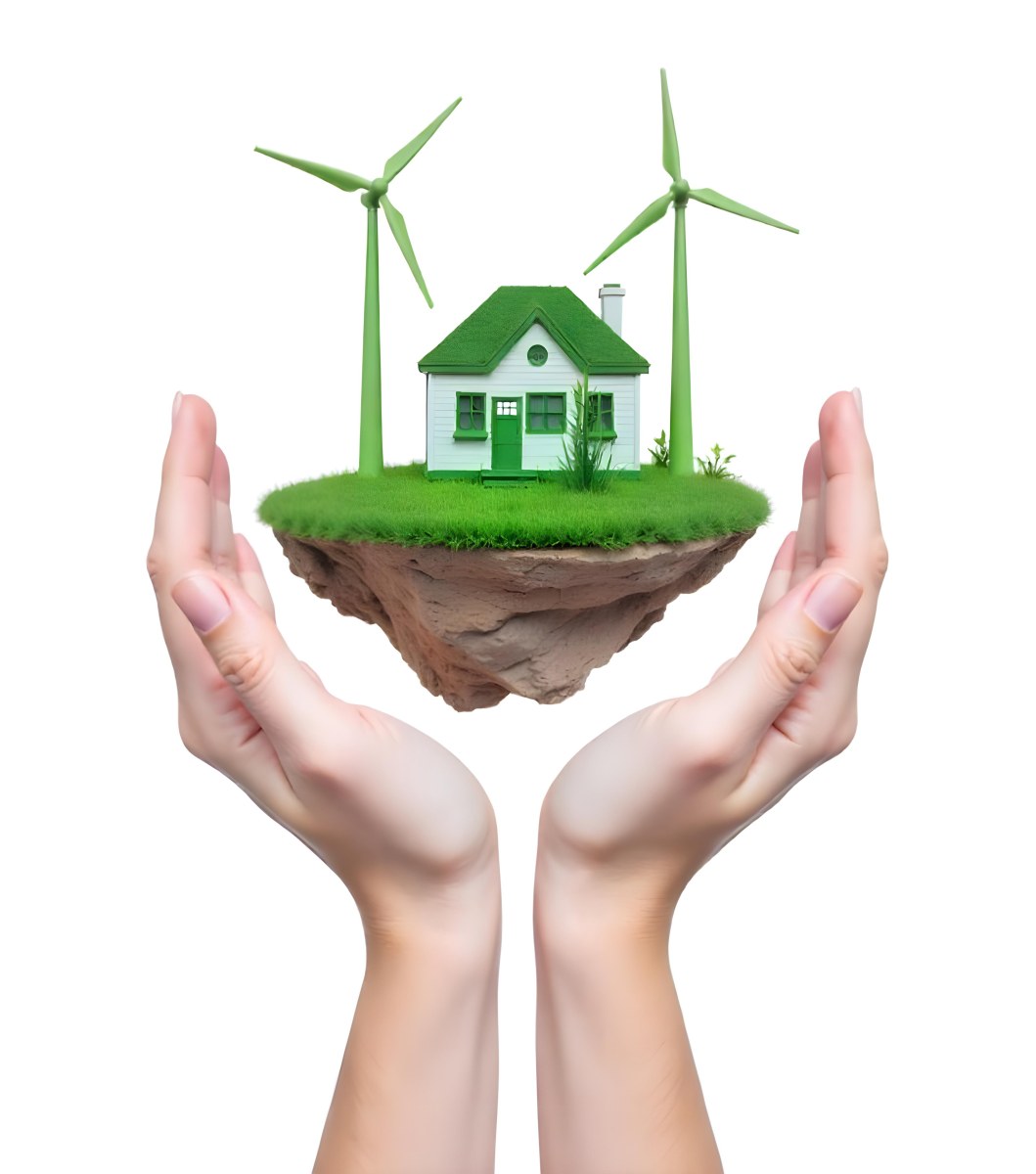 Two Hands Protecting A Green Earth Globe The Globe Is Covered In Lush Green Vegetation The Background Is A Blur Of Green Foliage 7 2403