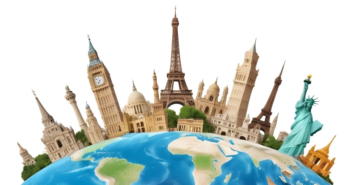 World Monuments On Top Of The World White Background 17 D048