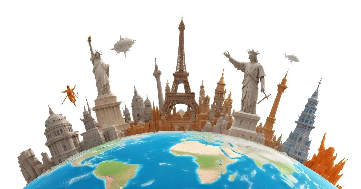 World Monuments On Top Of The World White Background 22 B805
