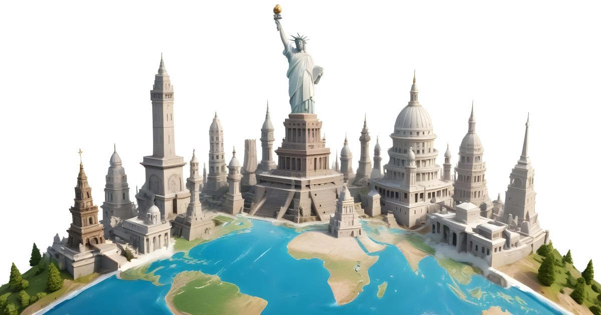 World Monuments On Top Of The World White Background 24 0ffc