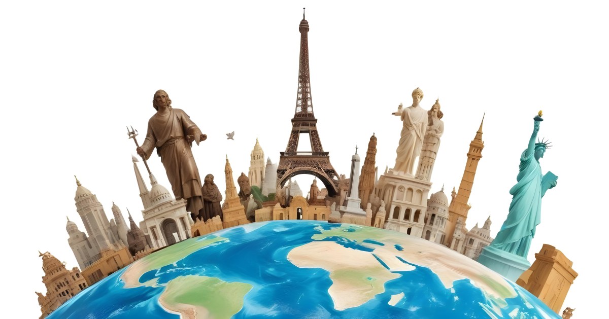 World Monuments On Top Of The World White Background 7 1ede