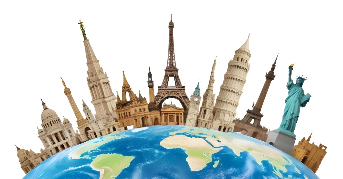 World Monuments On Top Of The World White Background 9 9440