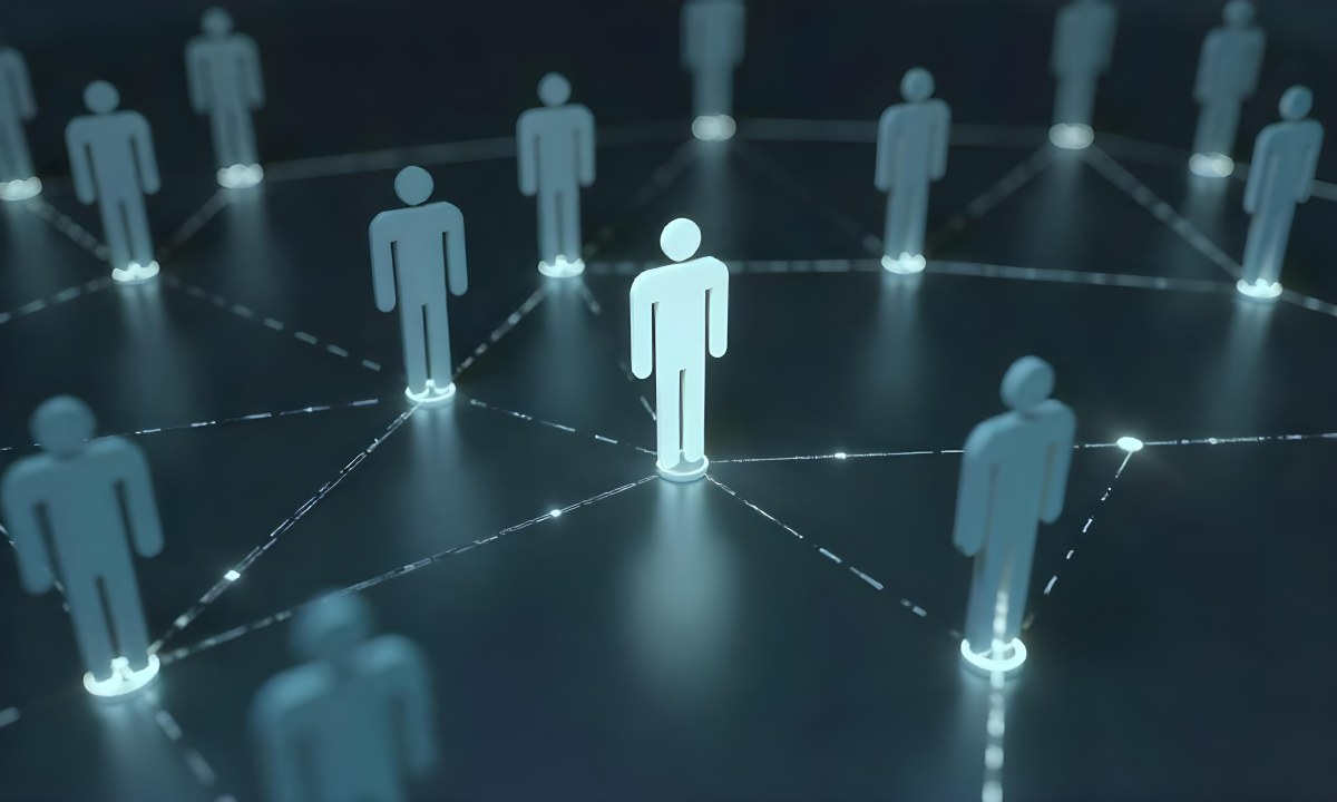 A Network Of Glowing Stick Figures Connected By Lines Symbolizing Connections And Relationships On A Dark Background 5 7173