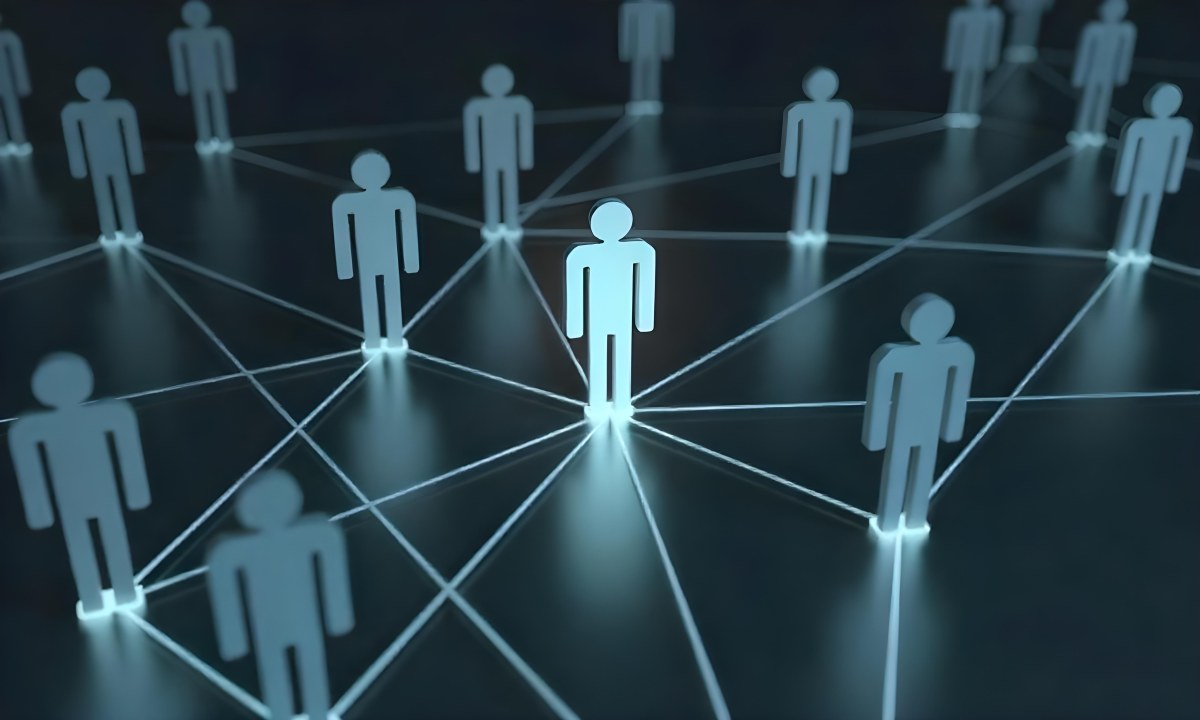 A Network Of Glowing Stick Figures Connected By Lines Symbolizing Connections And Relationships On A Dark Background 9 3fa9