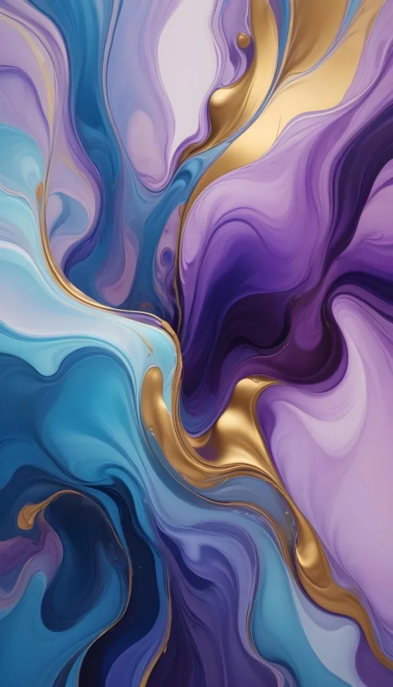 Colorful Abstract Fluid Shapes In Shades Of Blue Purple And Gold With A Flowing Ethereal Quality 16 B3fc