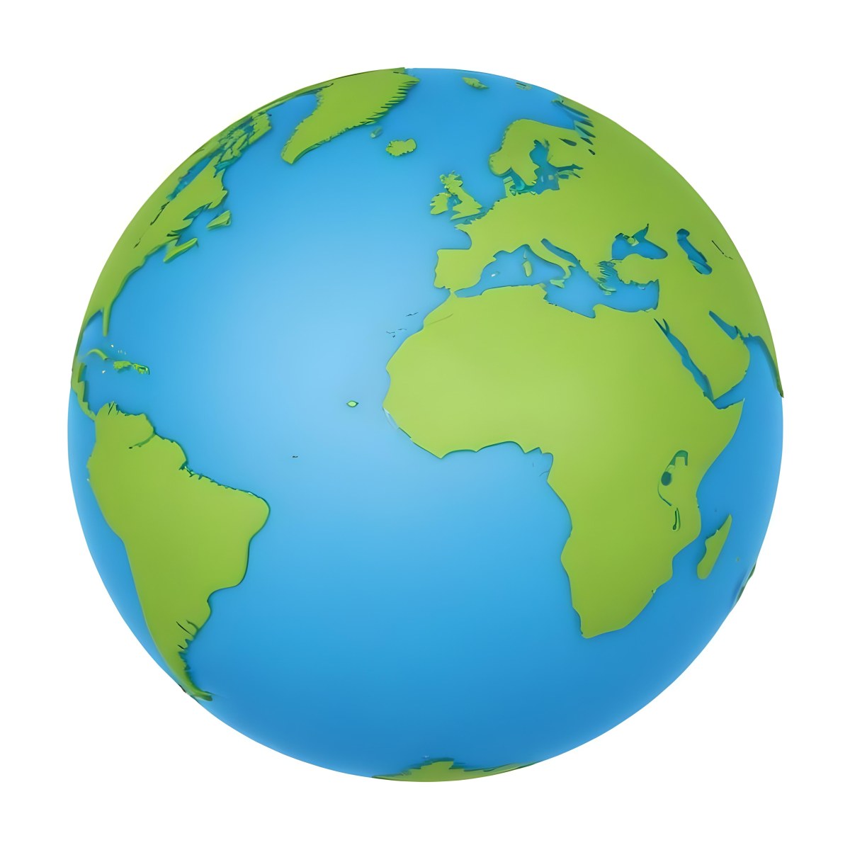 3d Model A Globe With Green Continents And Green Oceans Showing Africa Europe And South America With A White Background And Soft Shadows Figure Octane Render Volumetric Highly Detailed Videogame Aesthetic 6 8b87