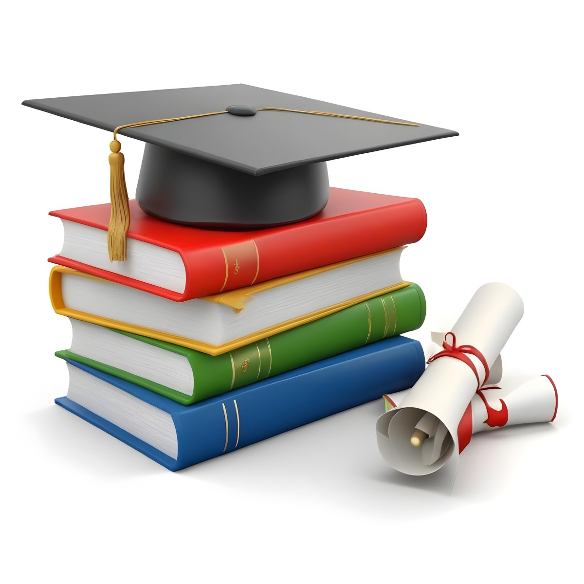 3d Model Graduation Cap On Top Of A Stack Of Books With A Diploma White Background Figure Octane Render Volumetric Highly Detailed Videogame Aesthetic 37 6aee