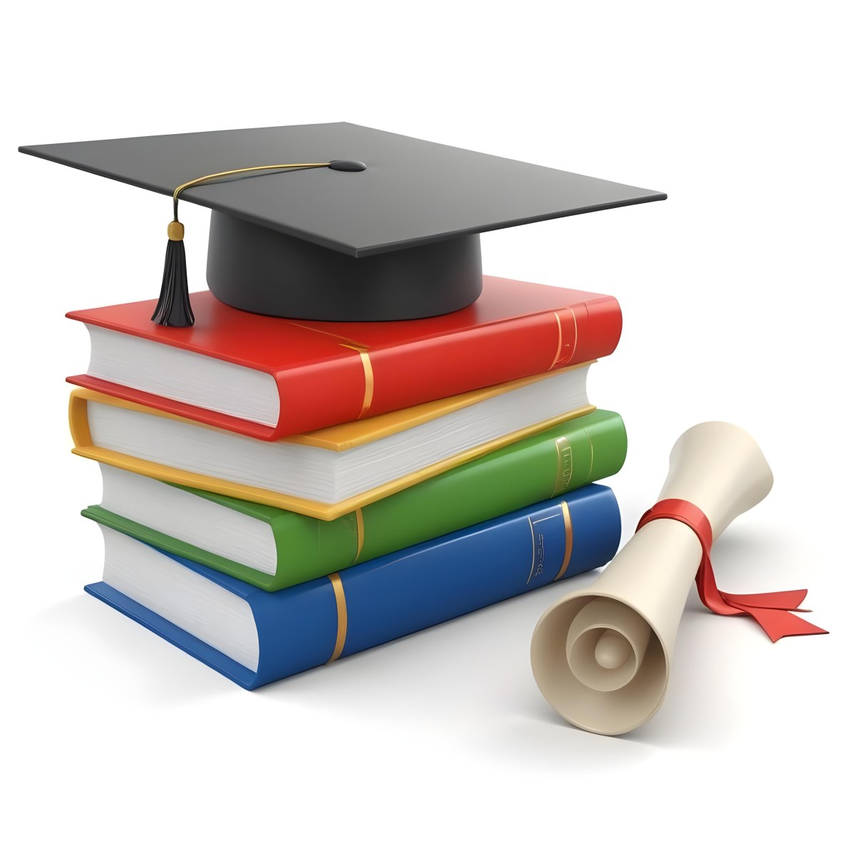 3d Model Graduation Cap On Top Of A Stack Of Books With A Diploma White Background Figure Octane Render Volumetric Highly Detailed Videogame Aesthetic 38 4d8e