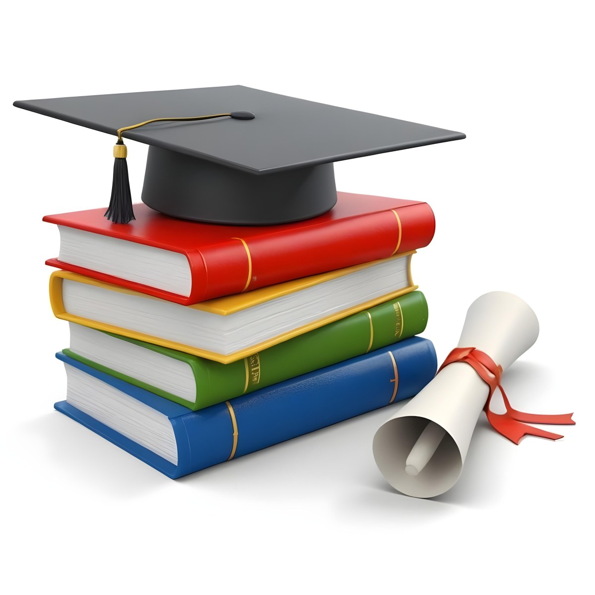 3d Model Graduation Cap On Top Of A Stack Of Books With A Diploma White Background Figure Octane Render Volumetric Highly Detailed Videogame Aesthetic 40 571b