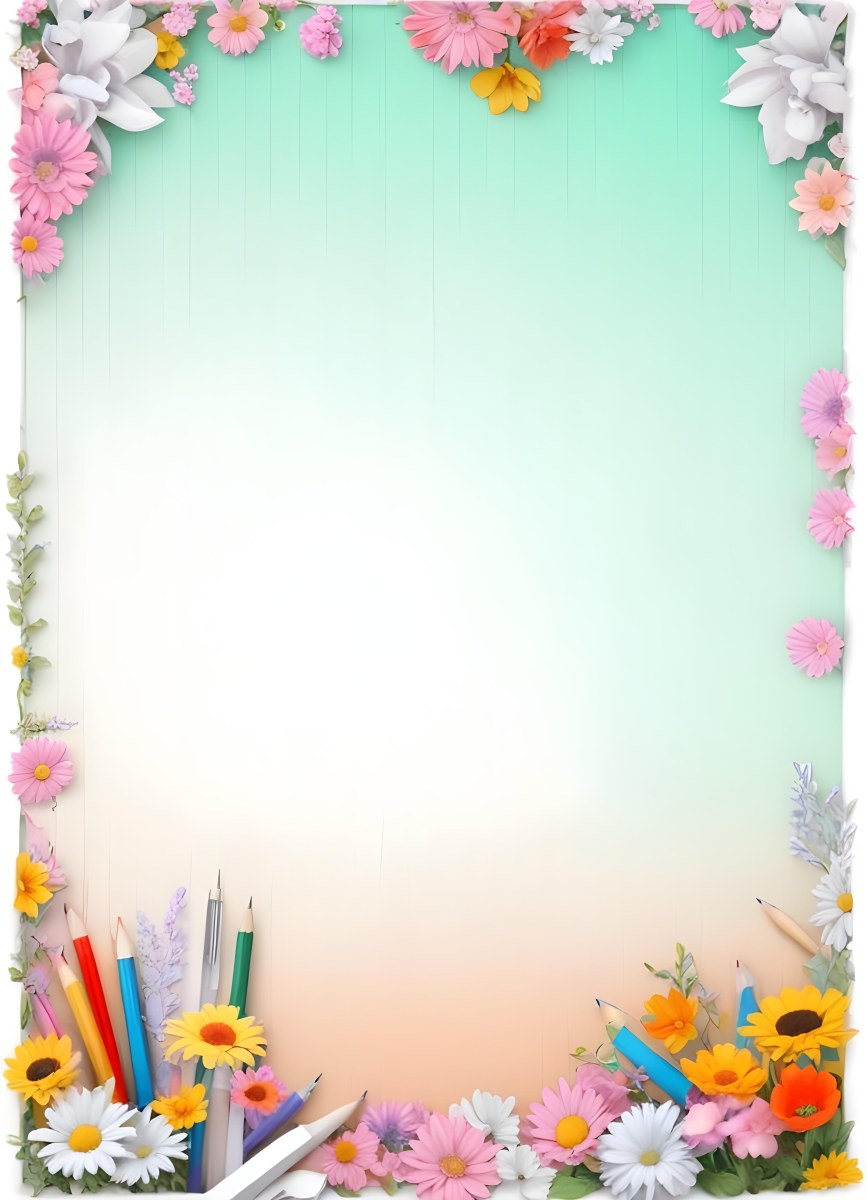 3d Model School Background With Flowers And Pencils Figure Octane Render Volumetric Highly Detailed Videogame Aesthetic 28 4d0e