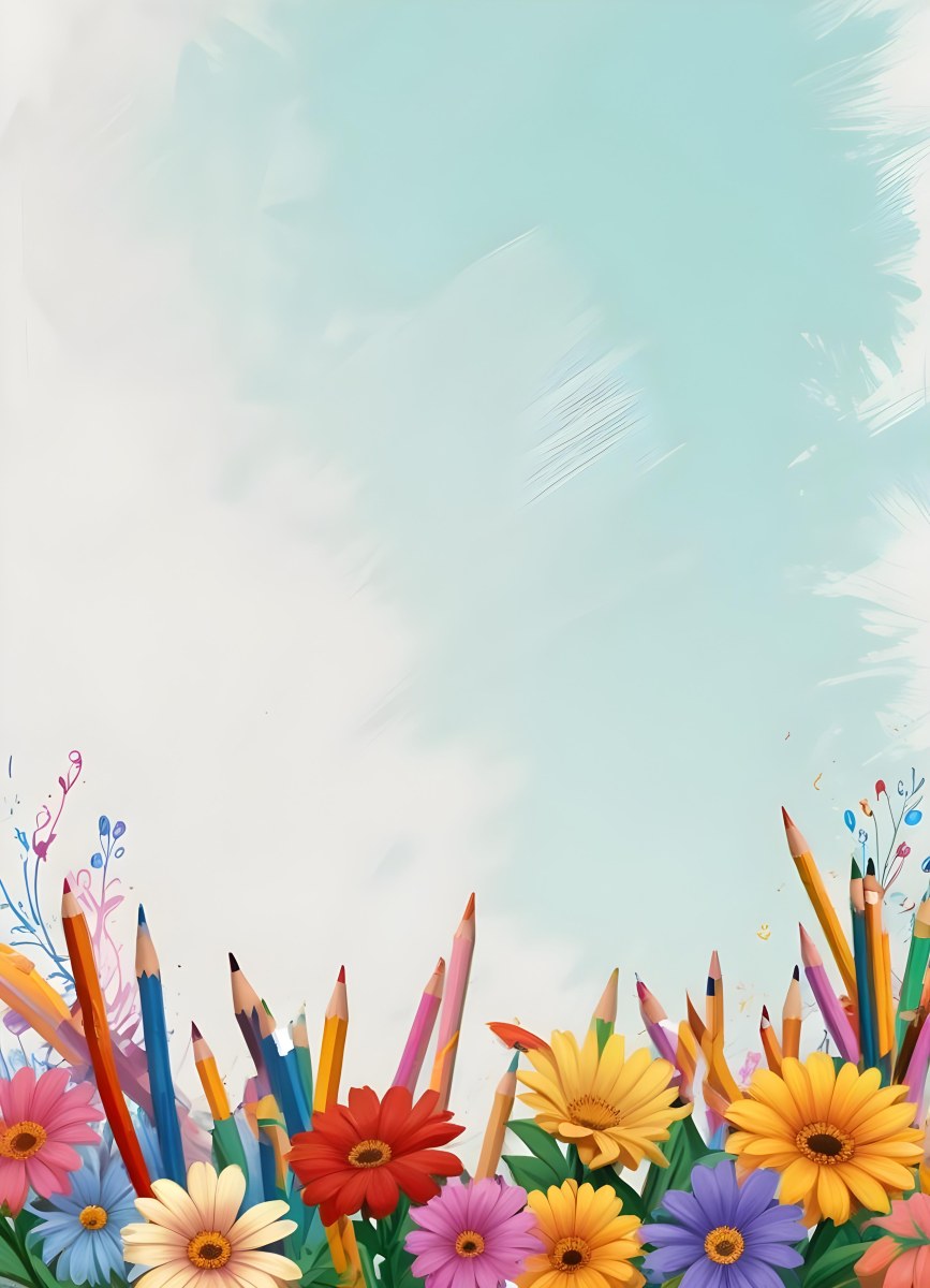3d Model School Background With Flowers And Pencils Figure Octane Render Volumetric Highly Detailed Videogame Aesthetic 31 51b0