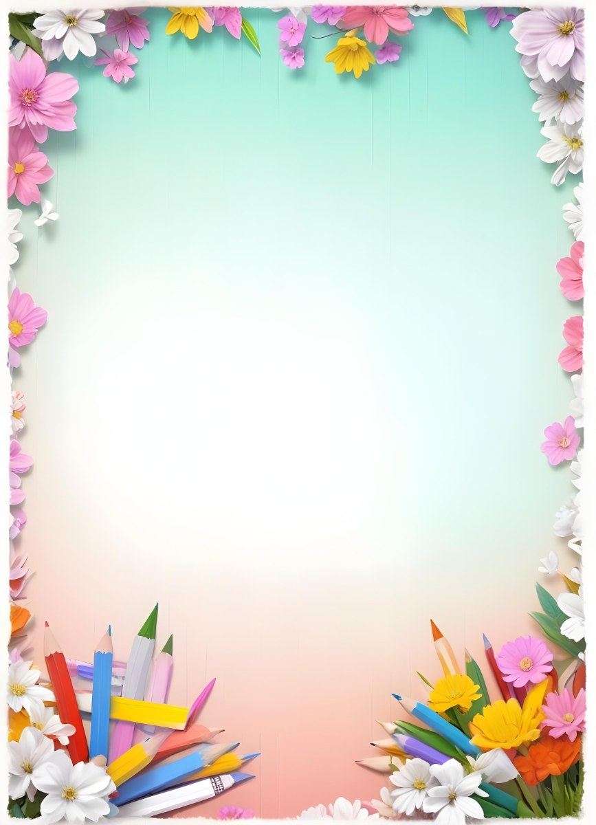 3d Model School Background With Flowers And Pencils Figure Octane Render Volumetric Highly Detailed Videogame Aesthetic 83 05c3
