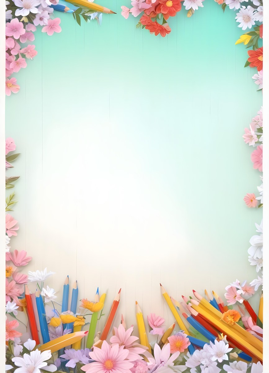 3d Model School Background With Flowers And Pencils Figure Octane Render Volumetric Highly Detailed Videogame Aesthetic 86 5cd6