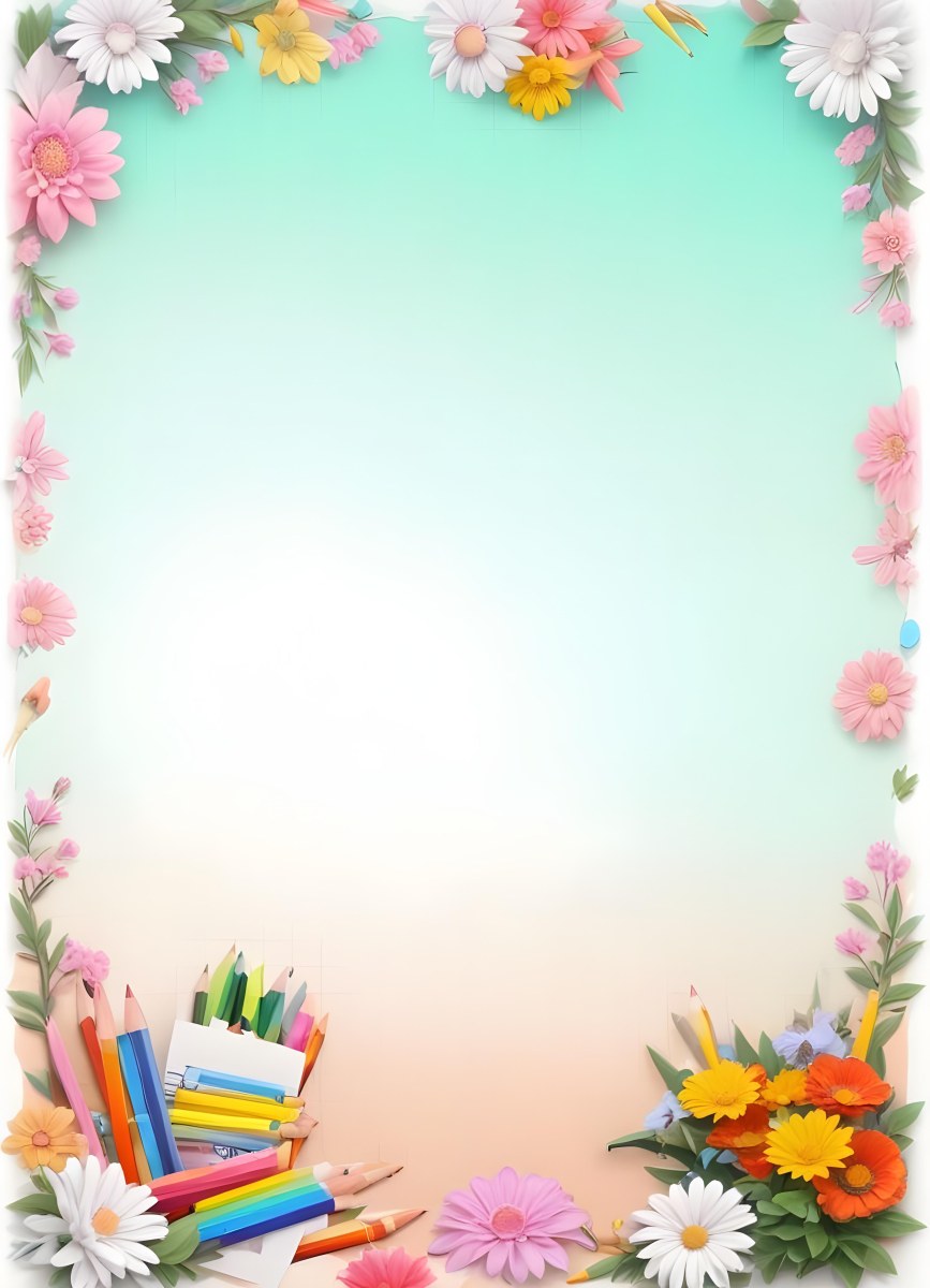 3d Model School Background With Flowers And Pencils Figure Octane Render Volumetric Highly Detailed Videogame Aesthetic 88 6b11