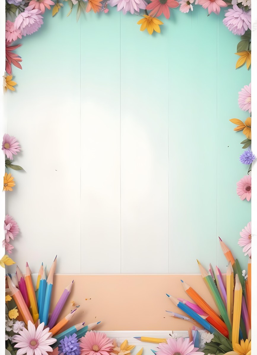 3d Model School Background With Flowers And Pencils Figure Octane Render Volumetric Highly Detailed Videogame Aesthetic 89 8221
