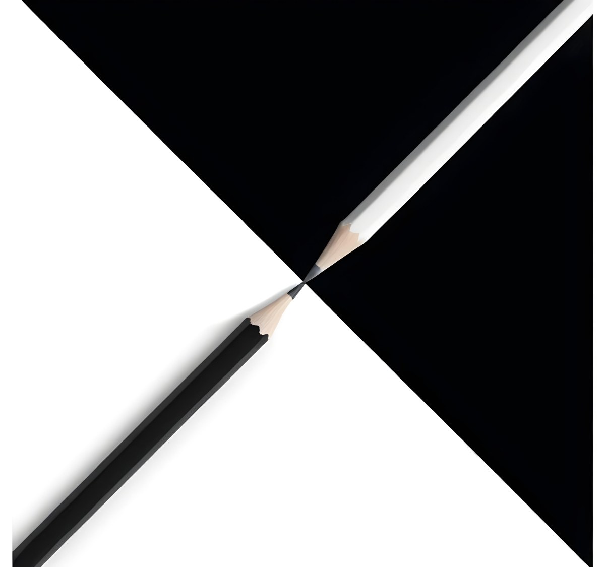 A Black And White Pencil Crossing Each Other In The Middle Of A Black And White Background 17 410b
