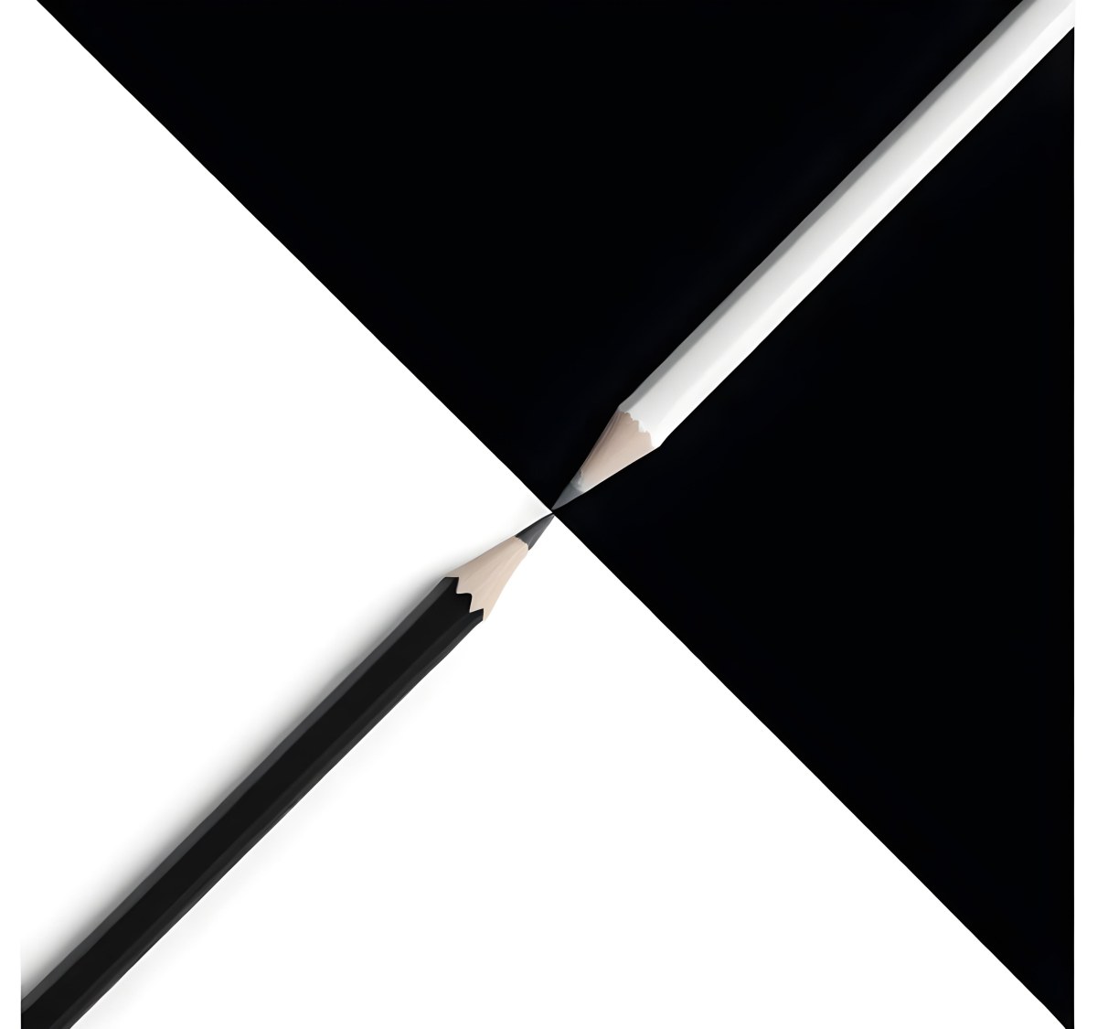 A Black And White Pencil Crossing Each Other In The Middle Of A Black And White Background 18 E5af