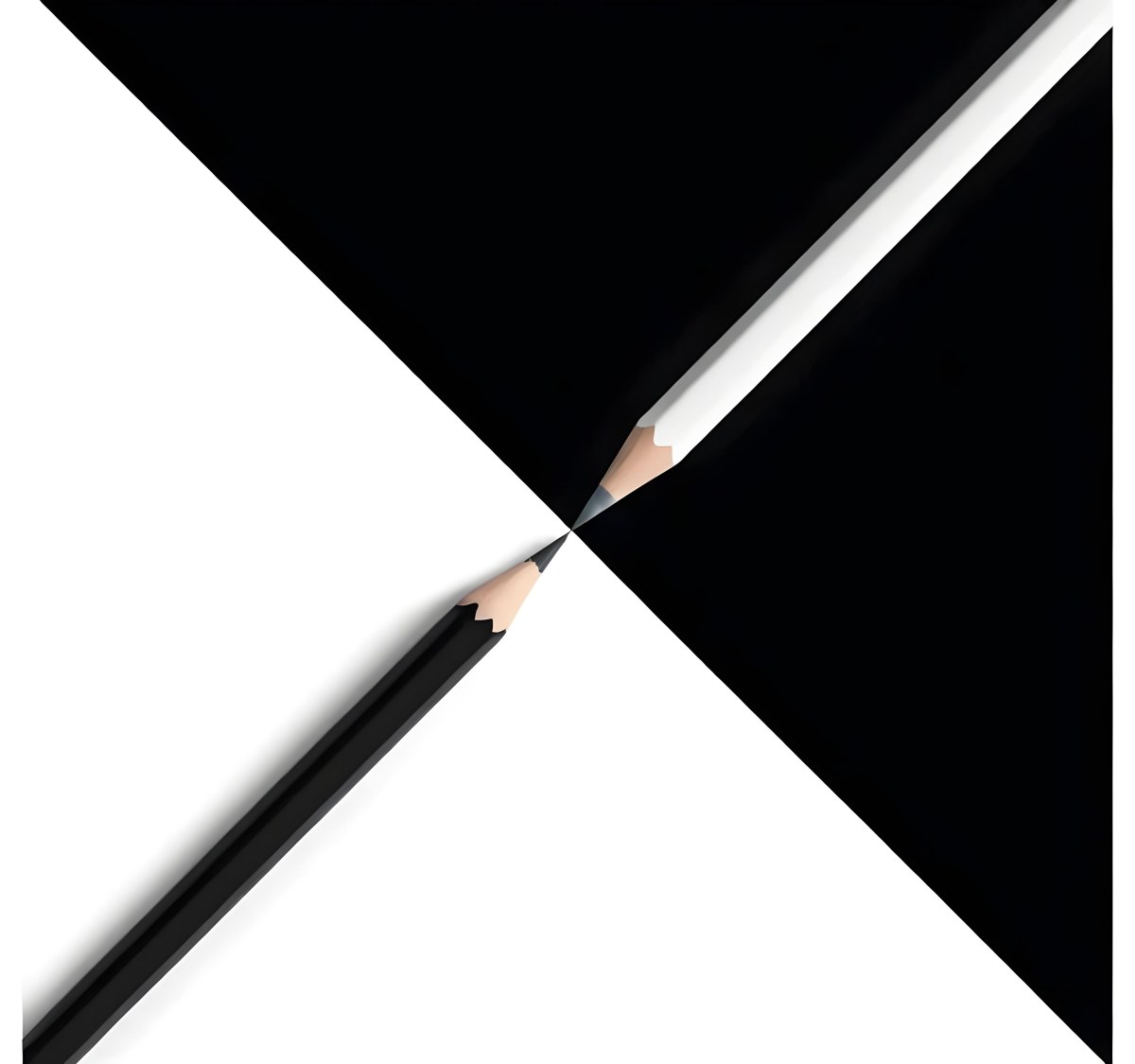 A Black And White Pencil Crossing Each Other In The Middle Of A Black And White Background 21 1be6
