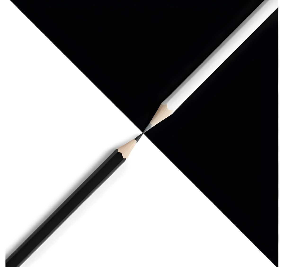 A Black And White Pencil Crossing Each Other In The Middle Of A Black And White Background 26 688d