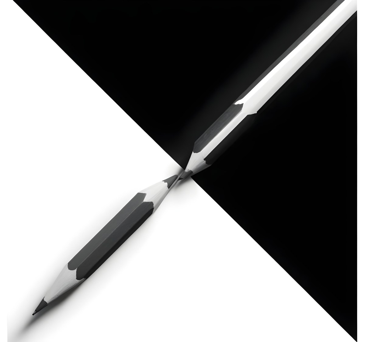 A Black And White Pencil Crossing Each Other In The Middle Of A Black And White Background 3 7e4a