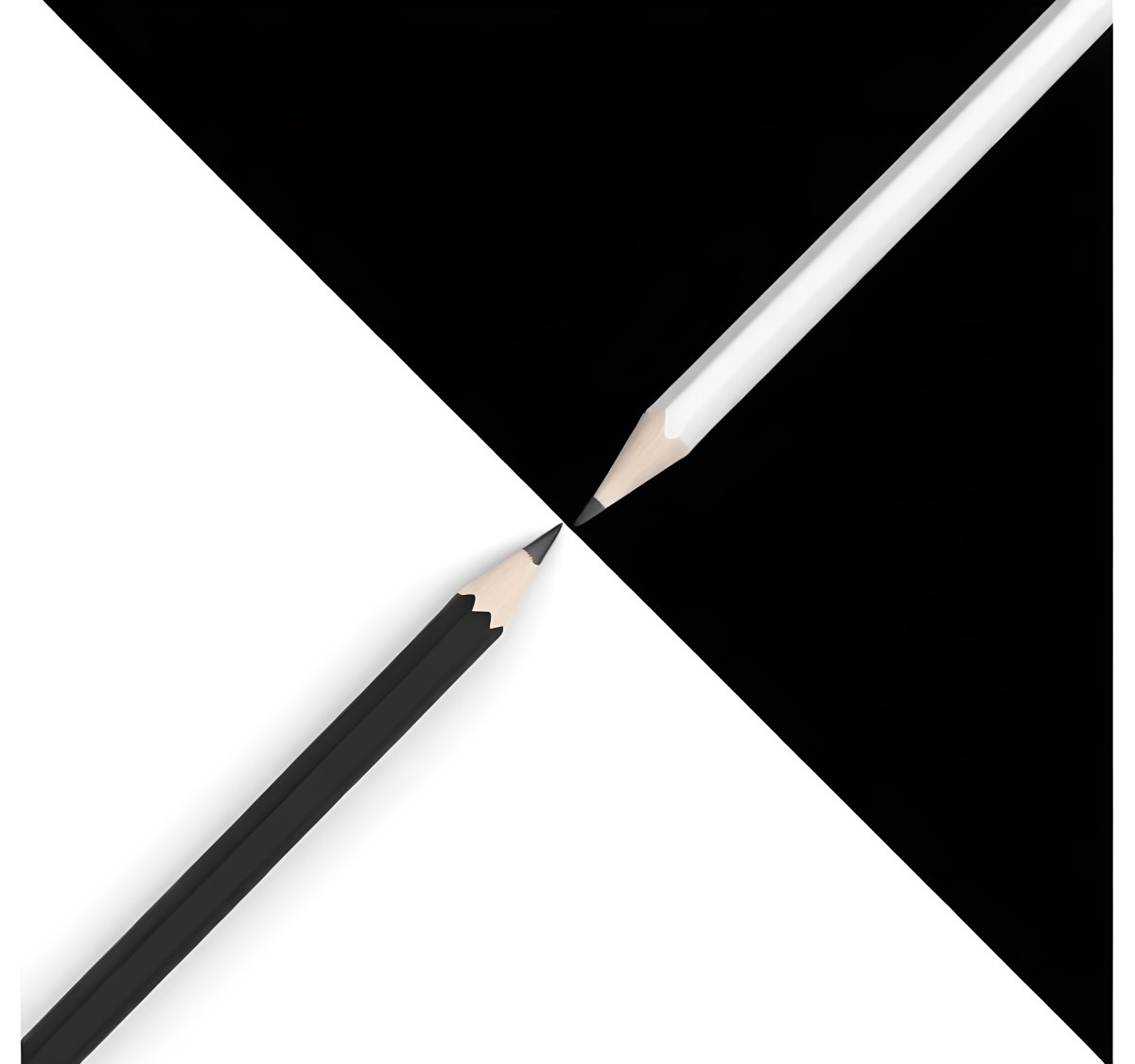 A Black And White Pencil Crossing Each Other In The Middle Of A Black And White Background 33 7783