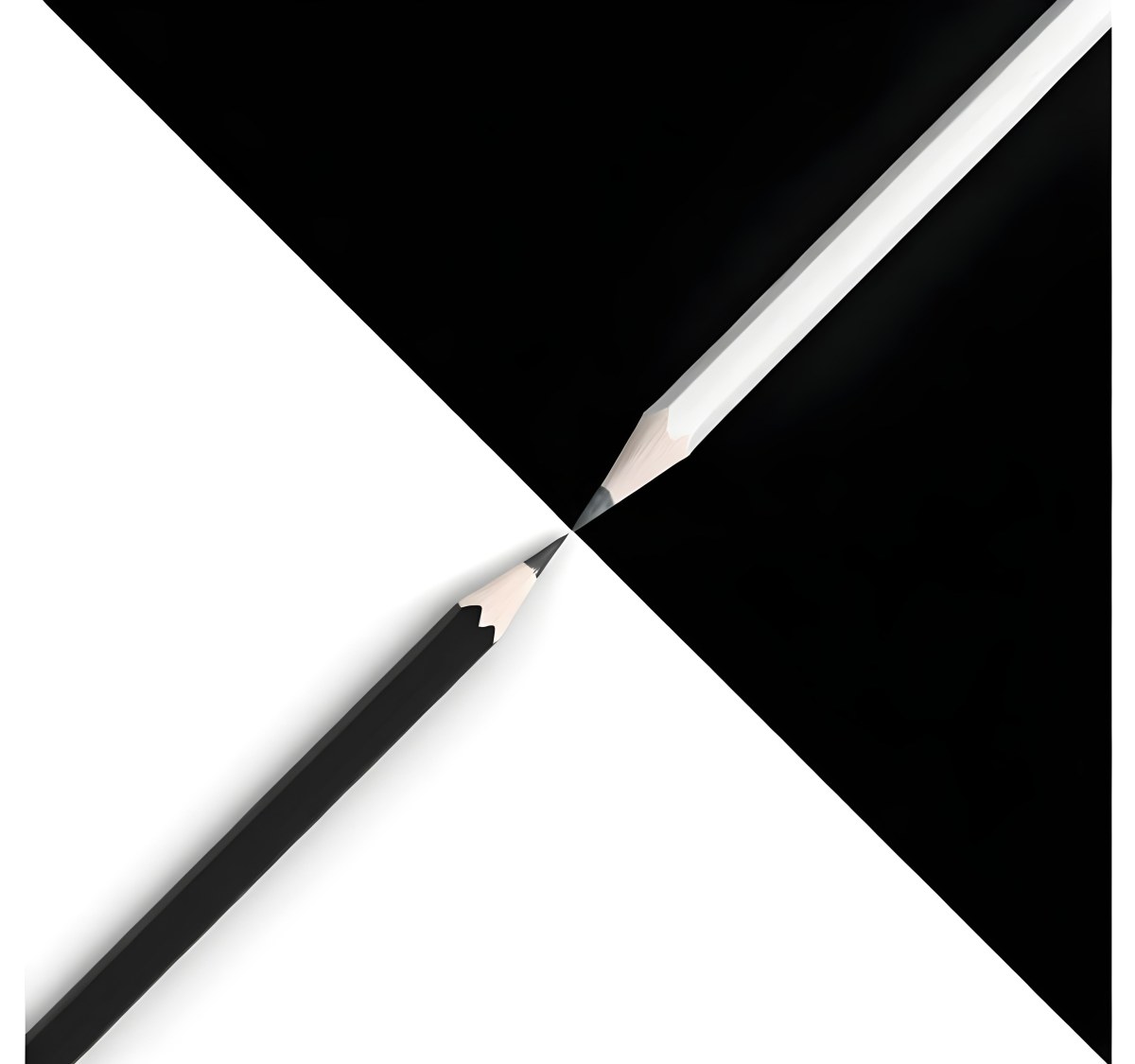 A Black And White Pencil Crossing Each Other In The Middle Of A Black And White Background 35 3ae6