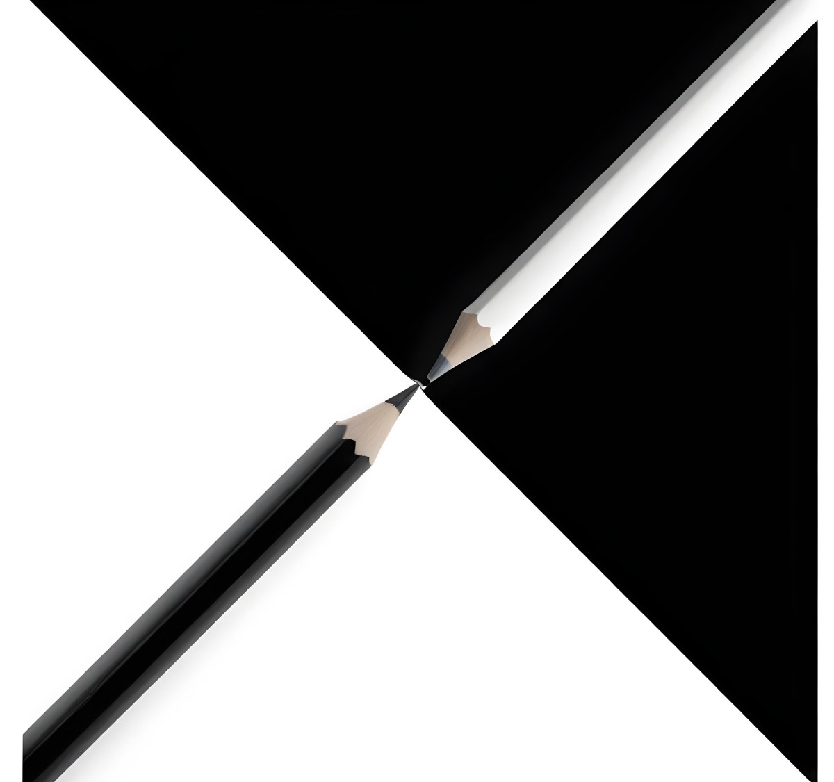 A Black And White Pencil Crossing Each Other In The Middle Of A Black And White Background 38 3706