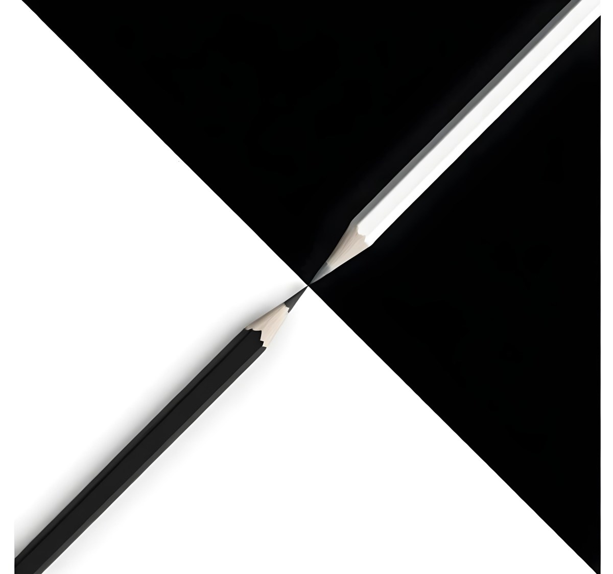 A Black And White Pencil Crossing Each Other In The Middle Of A Black And White Background 39 65e3