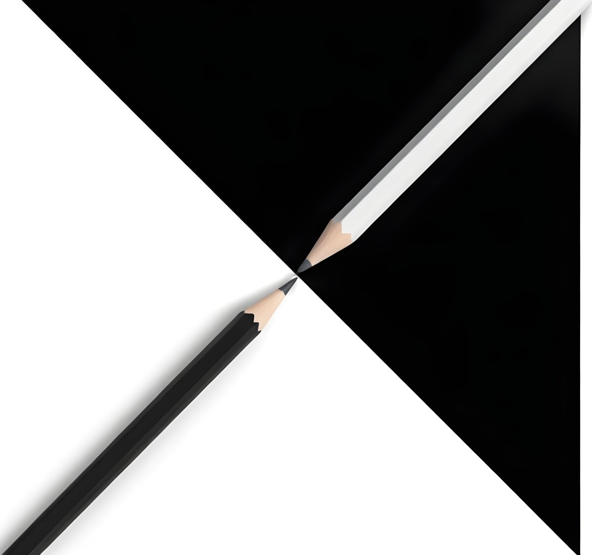 A Black And White Pencil Crossing Each Other In The Middle Of A Black And White Background 5 8447