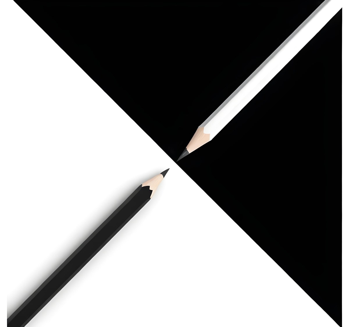 A Black And White Pencil Crossing Each Other In The Middle Of A Black And White Background 9 D968