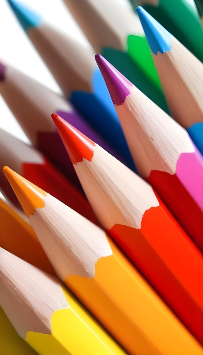 A Close Up Shot Of A Bunch Of Colored Pencils With Tips Of Different Colors Arranged In A Pile White Background Sharp Focus Vibrant Colors Art Supplies 12 Ed43