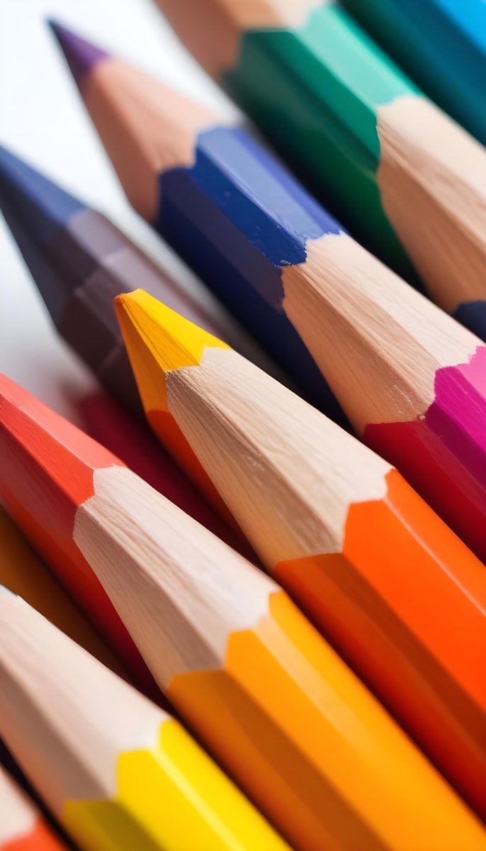 A Close Up Shot Of A Bunch Of Colored Pencils With Tips Of Different Colors Arranged In A Pile White Background Sharp Focus Vibrant Colors Art Supplies 2 89b8