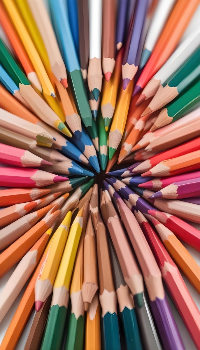 A Close Up Shot Of A Bunch Of Colored Pencils With Tips Of Different Colors Arranged In A Pile White Background Sharp Focus Vibrant Colors Art Supplies 21 5bef