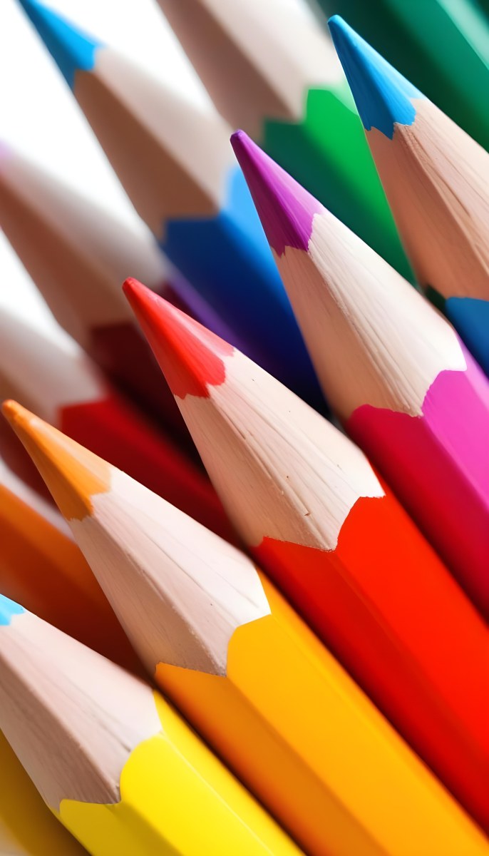 A Close Up Shot Of A Bunch Of Colored Pencils With Tips Of Different Colors Arranged In A Pile White Background Sharp Focus Vibrant Colors Art Supplies 22 94f6