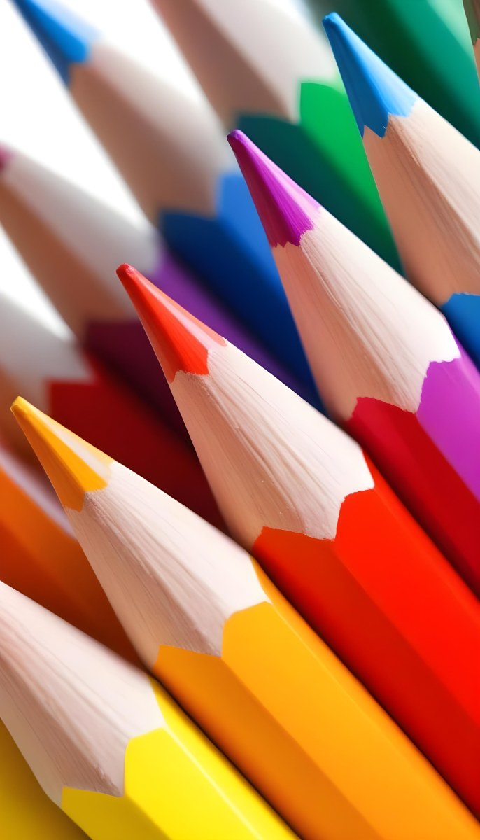 A Close Up Shot Of A Bunch Of Colored Pencils With Tips Of Different Colors Arranged In A Pile White Background Sharp Focus Vibrant Colors Art Supplies 3 834f