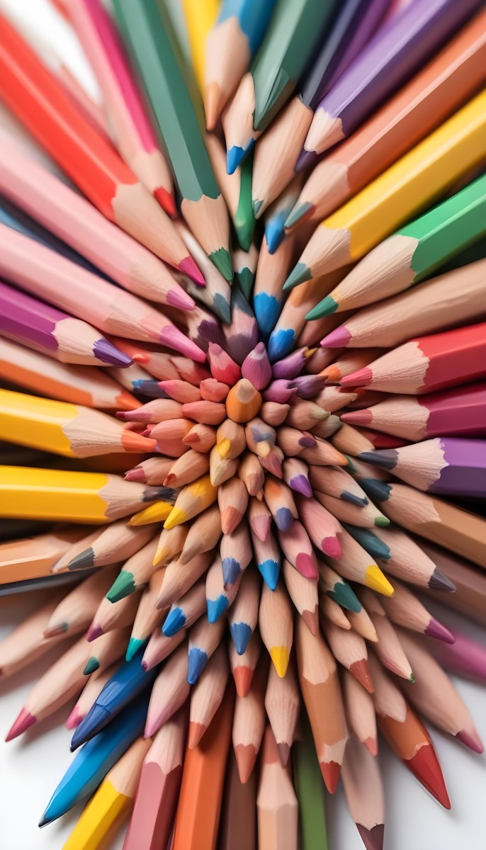 A Close Up Shot Of A Bunch Of Colored Pencils With Tips Of Different Colors Arranged In A Pile White Background Sharp Focus Vibrant Colors Art Supplies 6 16e0