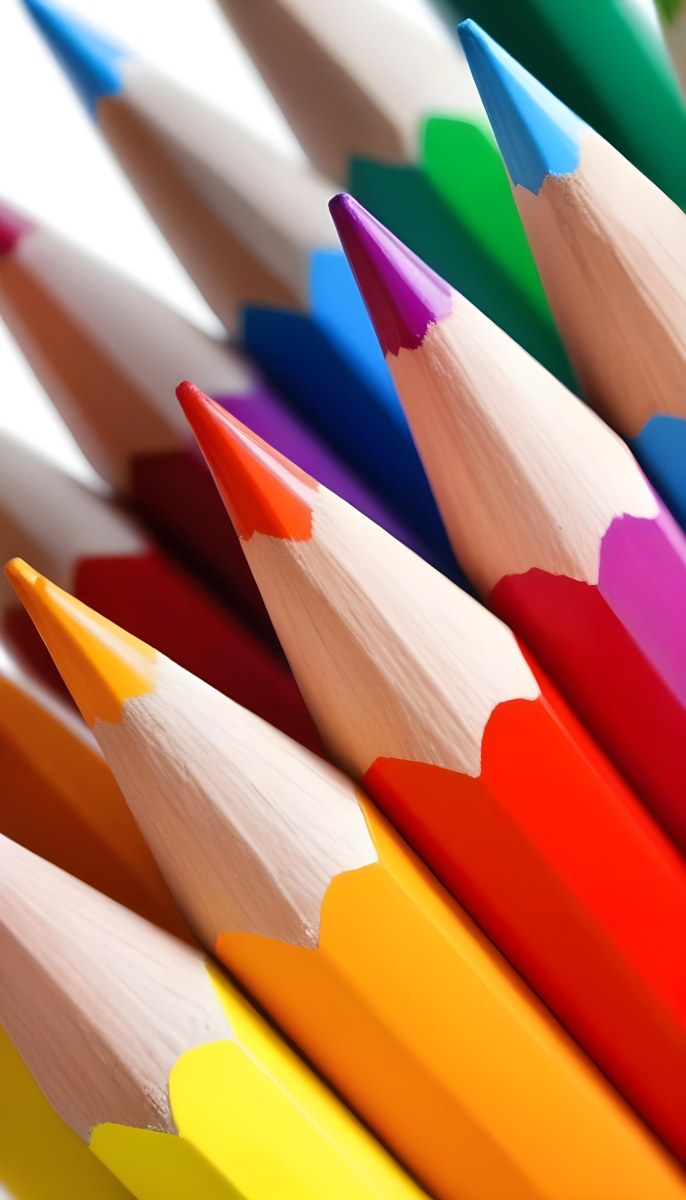 A Close Up Shot Of A Bunch Of Colored Pencils With Tips Of Different Colors Arranged In A Pile White Background Sharp Focus Vibrant Colors Art Supplies 7 6703