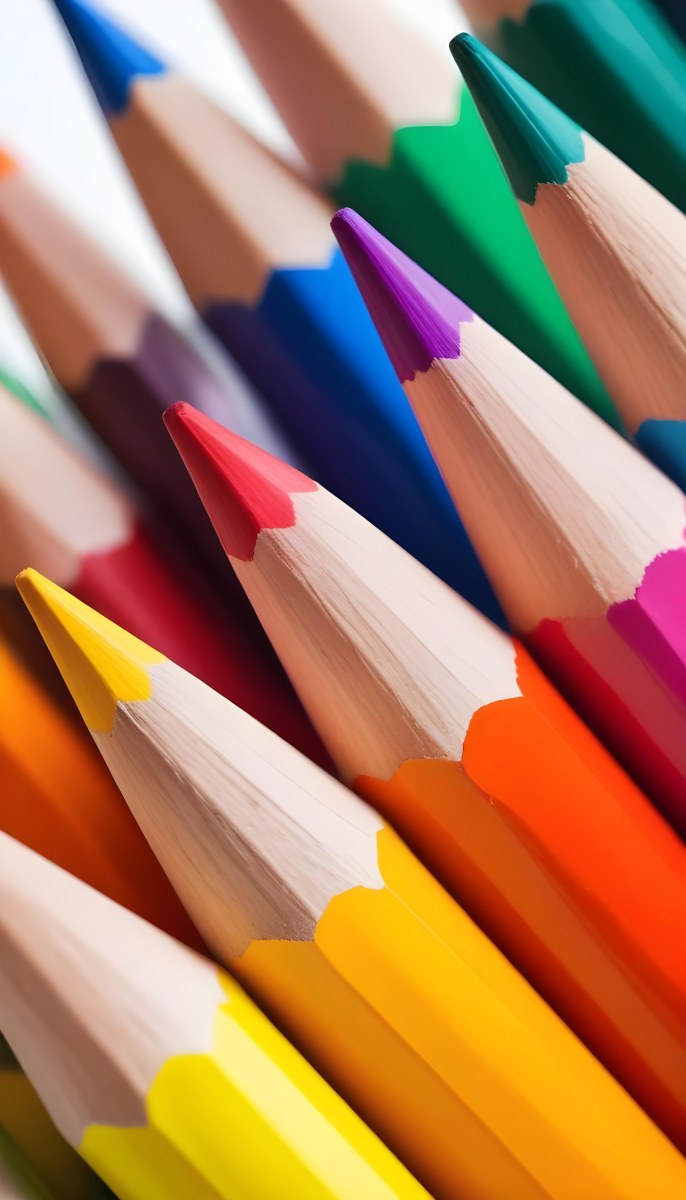 A Close Up Shot Of A Bunch Of Colored Pencils With Tips Of Different Colors Arranged In A Pile White Background Sharp Focus Vibrant Colors Art Supplies 8 6fa5