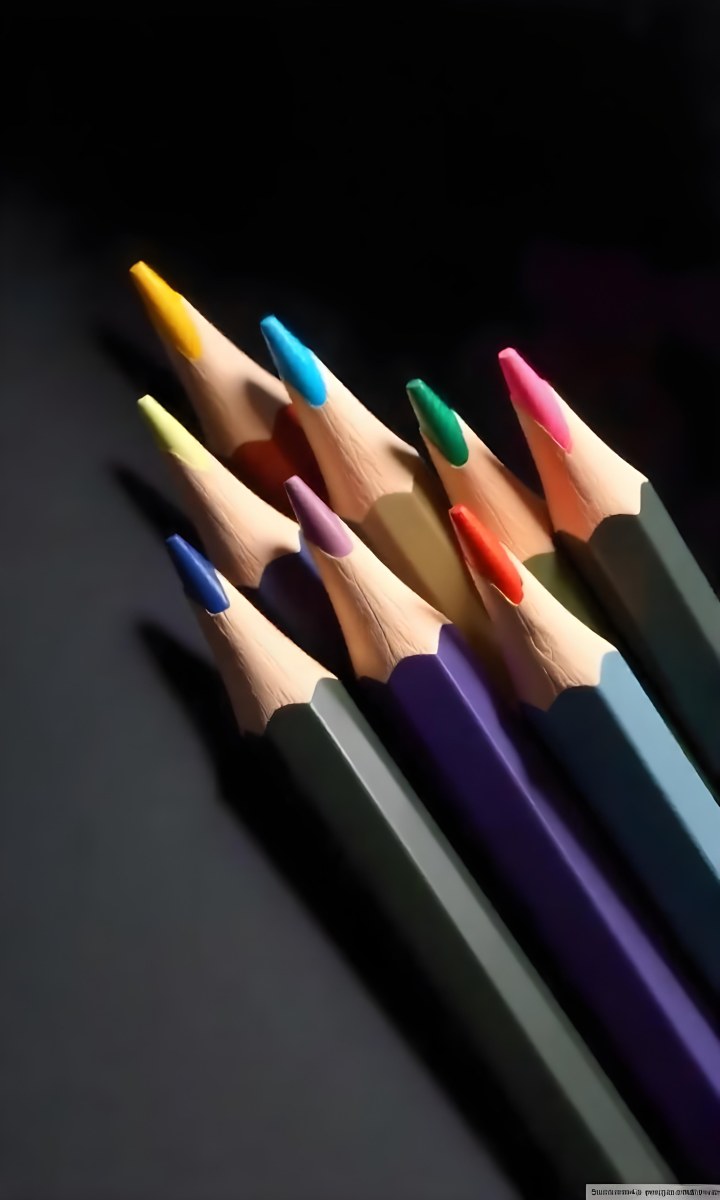 A Set Of Colored Pencils With Different Colors Arranged In A Row With A Dark Background And Soft Lighting Creating A Visually Appealing Composition 10 4825