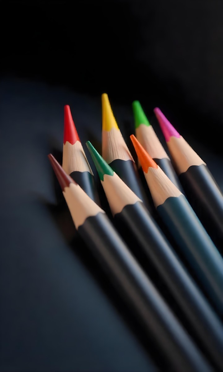 A Set Of Colored Pencils With Different Colors Arranged In A Row With A Dark Background And Soft Lighting Creating A Visually Appealing Composition 11 E223