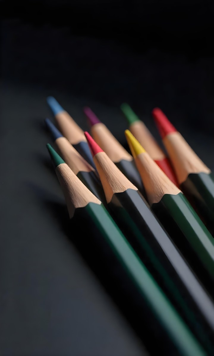 A Set Of Colored Pencils With Different Colors Arranged In A Row With A Dark Background And Soft Lighting Creating A Visually Appealing Composition 16 2d6b