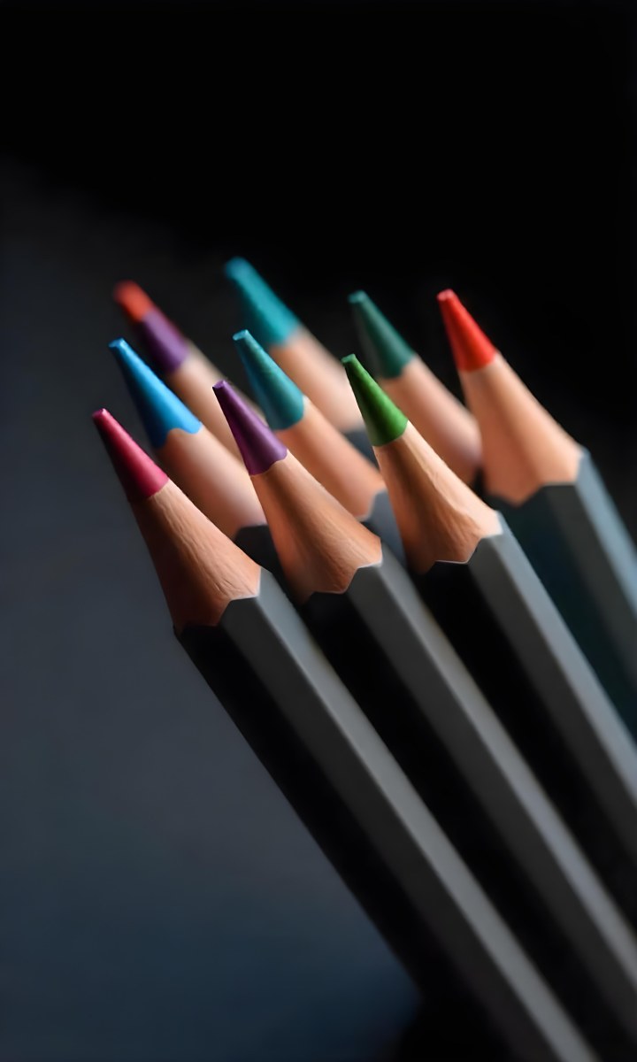 A Set Of Colored Pencils With Different Colors Arranged In A Row With A Dark Background And Soft Lighting Creating A Visually Appealing Composition 34 C026